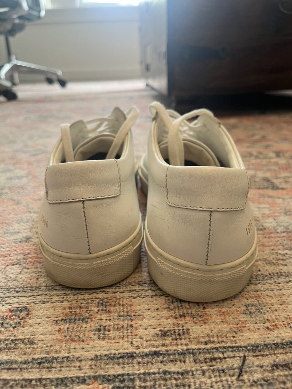 Common Projects Original Achilles Low White Leather Sneakers 42 - Picture 6 of 8